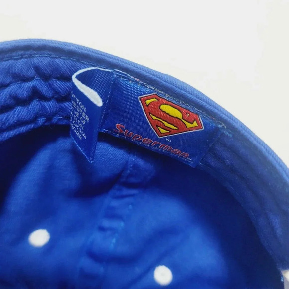 Dc Comic Men's Superman Hat Back Snap Button & Top Solid Blue/White OS - Picture 6 of 7